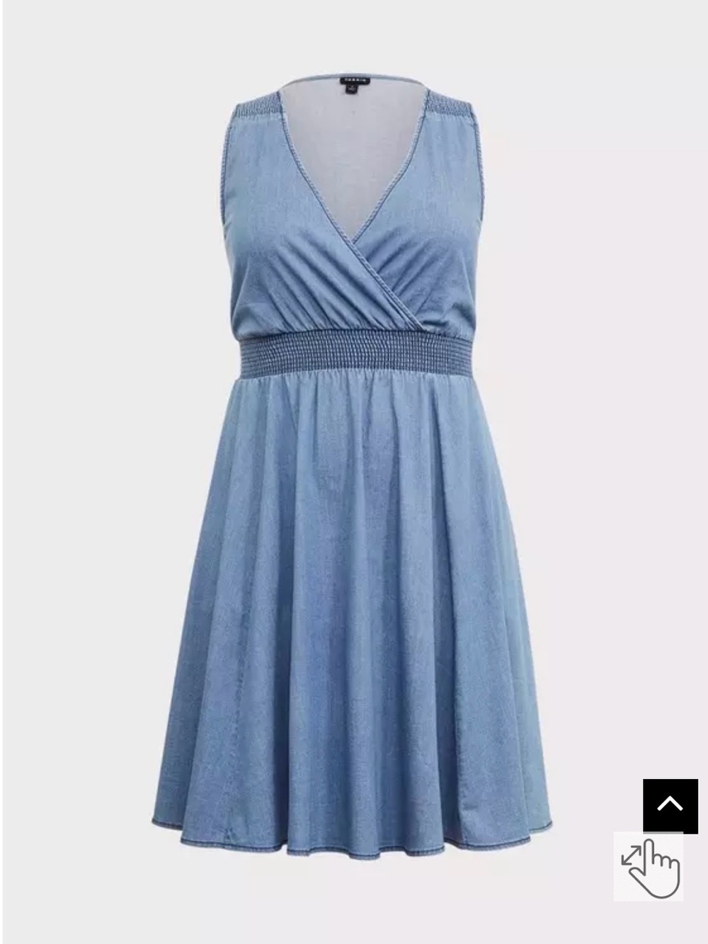 Torrid Chambray Smocked Surplice Skater Dress size 6 NWT - Picture 3 of 6